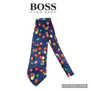 Hugo Boss Vintage silk Billiard Balls Print Tie